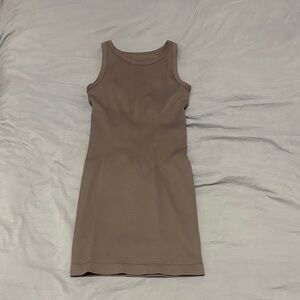 Sleeveless Brown Mini Dress